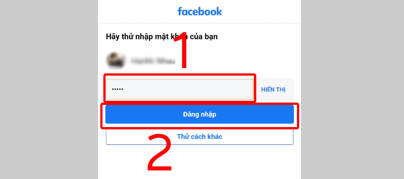 Tiến hành nhập mật khẩu bất kỳ 